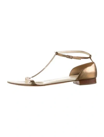 Pre-owned Helmut Lang Vintage 2000's Sandals In Gold