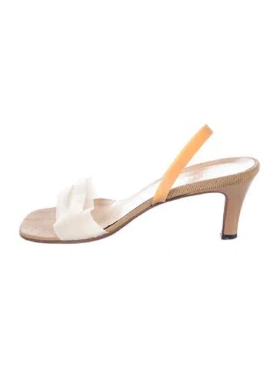 Pre-owned Helmut Lang Vintage 2000's Slingback Sandals In Neutral