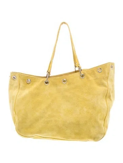 Pre-owned Helmut Lang Vintage 2000 Suede Tote In Yellow