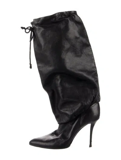 Pre-owned Helmut Lang Vintage 2004 Slouch Boots In Black