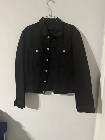 Pre-owned Helmut Lang Vintage  90's Trucker Denim Jacket Jet Black Dyed