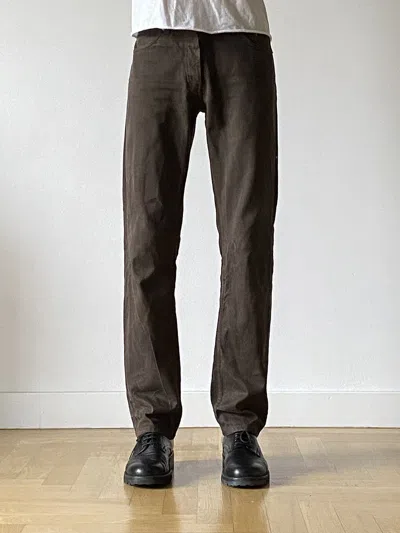 Pre-owned Helmut Lang Vintage  Brown Raw Silk Denim