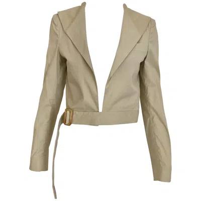 Pre-owned Helmut Lang Vintage Khaki Crop Jacket In Brown