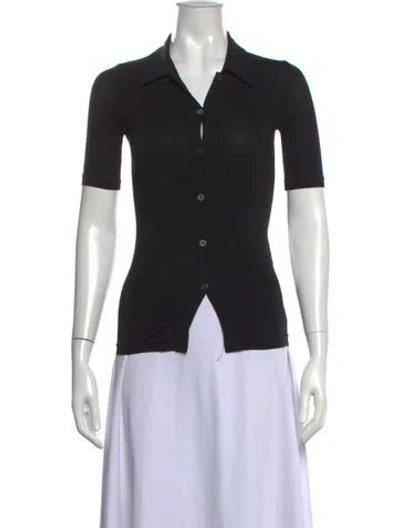 Pre-owned Helmut Lang Vintage Late 1990's - Early 2000's Button-up Top In Black