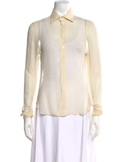 Pre-owned Helmut Lang Vintage Late 1990's - Early 2000's Button-up Top In Neutral