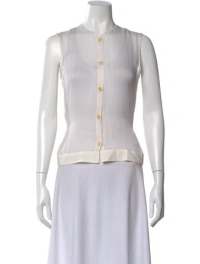 Pre-owned Helmut Lang Vintage Late 1990's - Early 2000's Button-up Top In White