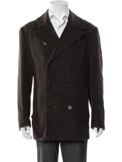 Pre-owned Helmut Lang Vintage Late 1990's - Early 2000's Peacoat In Brown