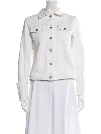 Pre-owned Helmut Lang Vintage Late 1990's - Early 2000's 'turn-up' Denim Jacket In White