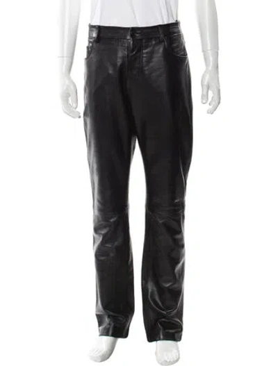 Pre-owned Helmut Lang Vintage Leather Pants In Black