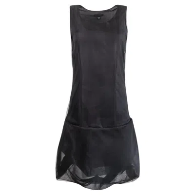 Pre-owned Helmut Lang Vintage Silk Organza Balloon Dress, Women's It 44, Ss00 In Black