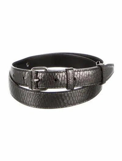 Pre-owned Helmut Lang Vintage Skinny Belt In Silver