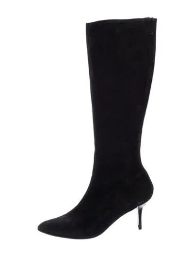 Pre-owned Helmut Lang Vintage Suede Boots In Black