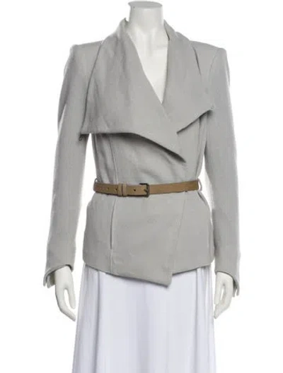 Pre-owned Helmut Lang Virgin Wool Biker Jacket In Gray