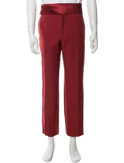 Pre-owned Helmut Lang Virgin Wool Dress Pants In Red
