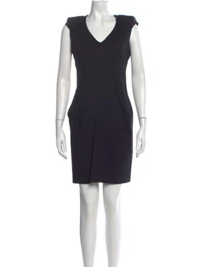 Pre-owned Helmut Lang Virgin Wool Knee-length Dress In Blue