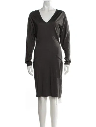 Pre-owned Helmut Lang Virgin Wool Knee-length Dress In Green
