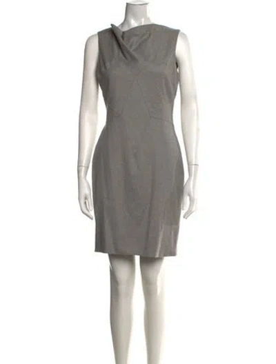 Pre-owned Helmut Lang Virgin Wool Knee-length Dress In Grey