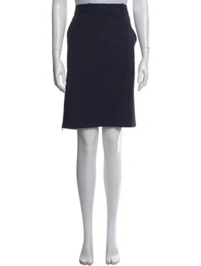 Pre-owned Helmut Lang Virgin Wool Knee-length Skirt In Blue