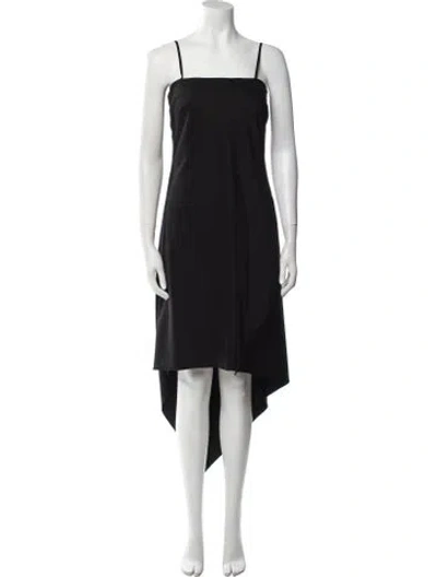 Pre-owned Helmut Lang Virgin Wool Long Dress In Black
