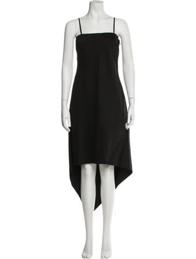Pre-owned Helmut Lang Virgin Wool Long Dress In Black
