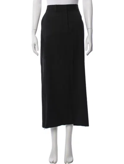Pre-owned Helmut Lang Virgin Wool Long Skirt In Black