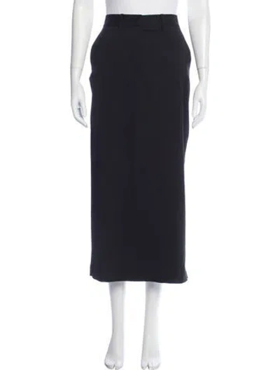 Pre-owned Helmut Lang Virgin Wool Long Skirt In Blue