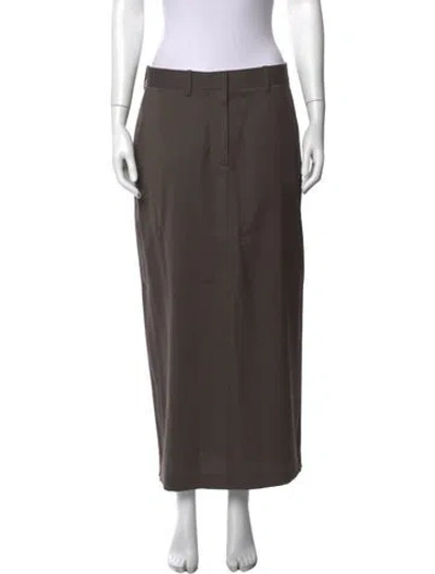 Pre-owned Helmut Lang Virgin Wool Long Skirt In Brown
