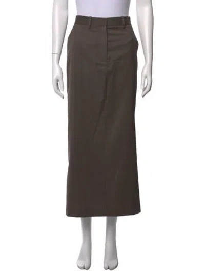 Pre-owned Helmut Lang Virgin Wool Long Skirt In Brown