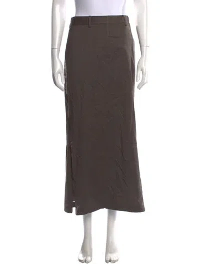 Pre-owned Helmut Lang Virgin Wool Long Skirt In Brown