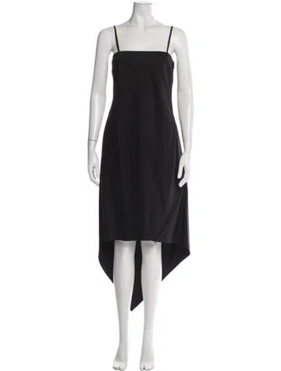 Pre-owned Helmut Lang Virgin Wool Midi Length Dress In Black