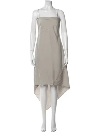 Pre-owned Helmut Lang Virgin Wool Midi Length Dress In Grey