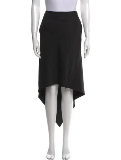 Pre-owned Helmut Lang Virgin Wool Midi Length Skirt W/ Tags In Black