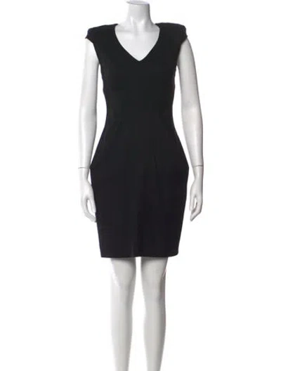 Pre-owned Helmut Lang Virgin Wool Mini Dress In Black
