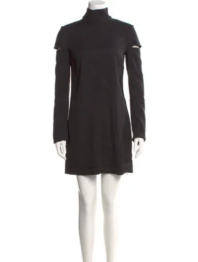 Pre-owned Helmut Lang Virgin Wool Mini Dress In Black