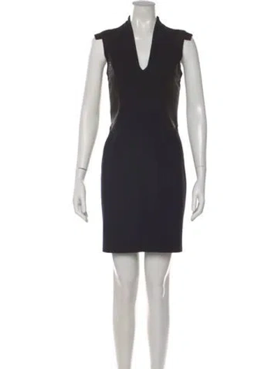 Pre-owned Helmut Lang Virgin Wool Mini Dress In Black