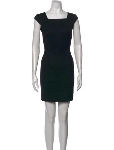 Pre-owned Helmut Lang Virgin Wool Mini Dress In Black