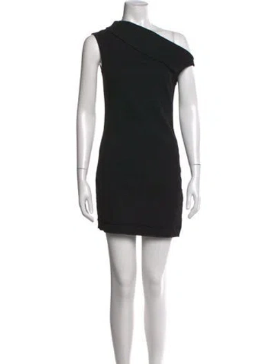 Pre-owned Helmut Lang Virgin Wool Mini Dress In Black