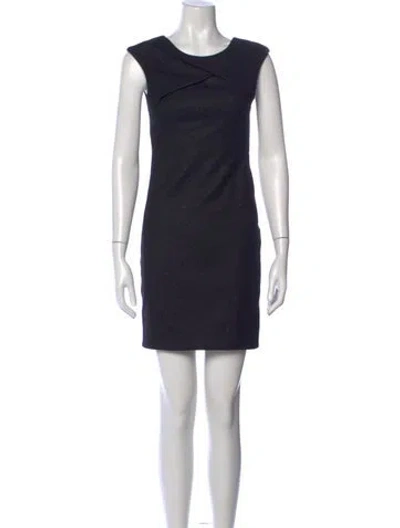 Pre-owned Helmut Lang Virgin Wool Mini Dress In Black