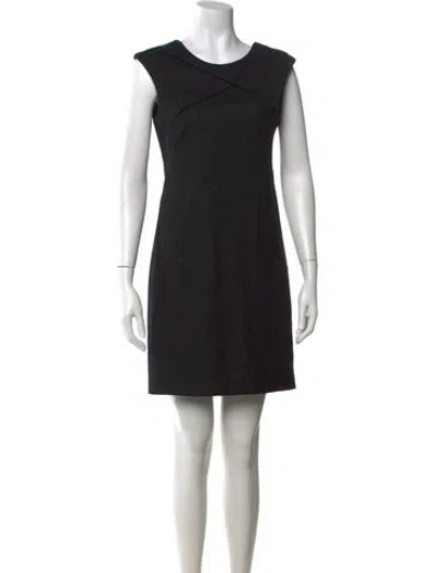 Pre-owned Helmut Lang Virgin Wool Mini Dress In Black