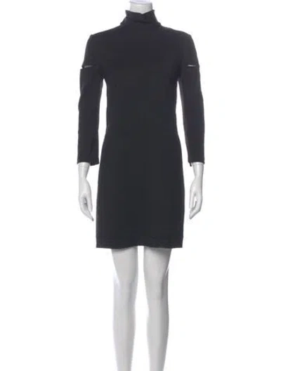 Pre-owned Helmut Lang Virgin Wool Mini Dress In Gray