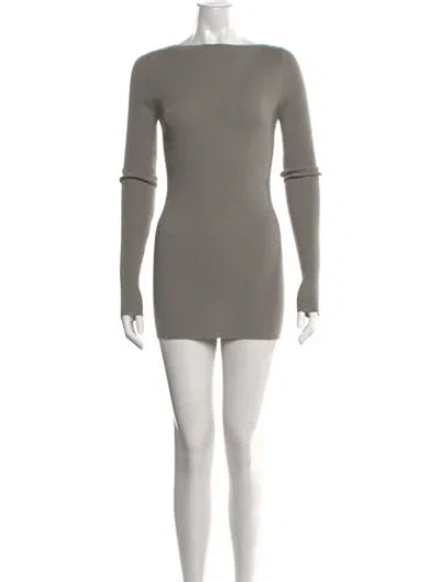 Pre-owned Helmut Lang Virgin Wool Mini Dress In Grey