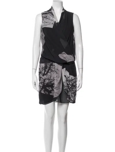Pre-owned Helmut Lang Virgin Wool Mini Dress In Grey