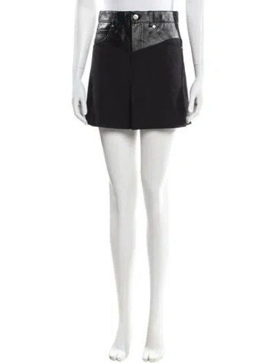 Pre-owned Helmut Lang Virgin Wool Mini Skirt In Black