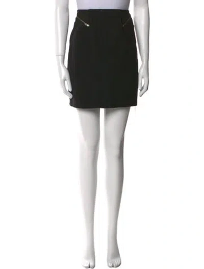 Pre-owned Helmut Lang Virgin Wool Mini Skirt In Black