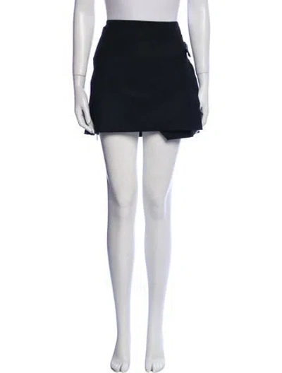 Pre-owned Helmut Lang Virgin Wool Mini Skirt In Black