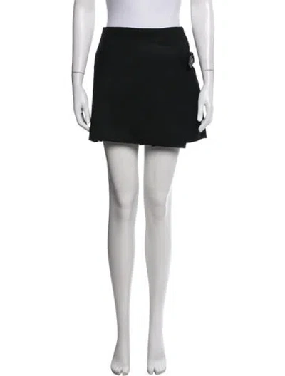 Pre-owned Helmut Lang Virgin Wool Mini Skirt In Black
