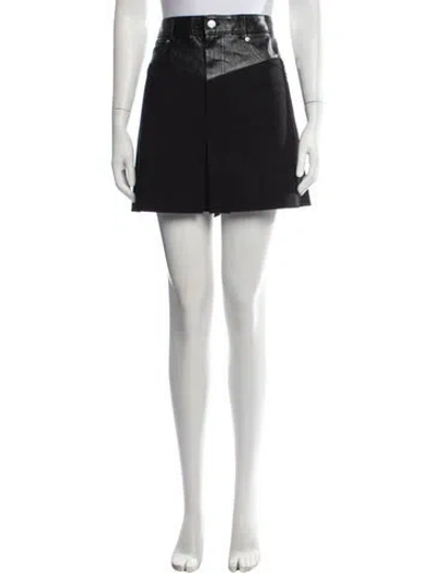 Pre-owned Helmut Lang Virgin Wool Mini Skirt In Black