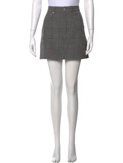 Pre-owned Helmut Lang Virgin Wool Mini Skirt In Gray