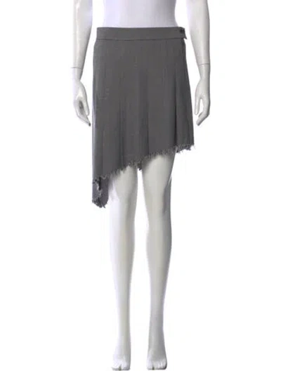 Pre-owned Helmut Lang Virgin Wool Mini Skirt In Gray