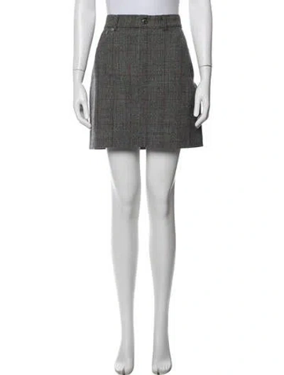 Pre-owned Helmut Lang Virgin Wool Mini Skirt In Grey